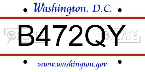 B472QY District Of Columbia License Plate