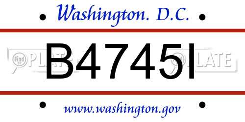 B4745I District Of Columbia License Plate