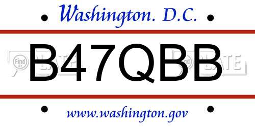 B47QBB District Of Columbia License Plate