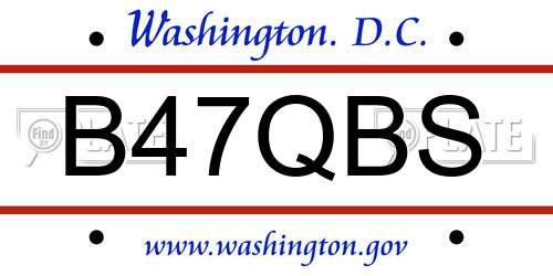 B47QBS District Of Columbia License Plate