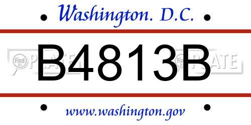 B4813B District Of Columbia License Plate