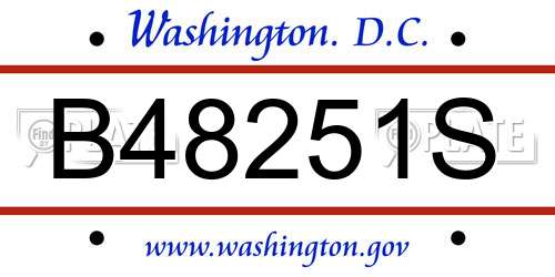 B48251S District Of Columbia License Plate