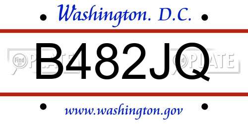 B482JQ District Of Columbia License Plate