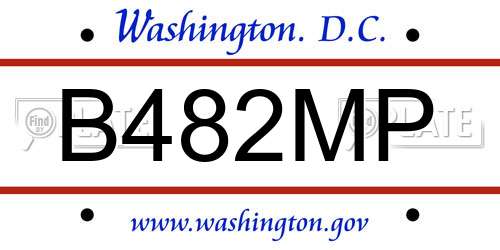B482MP District Of Columbia License Plate