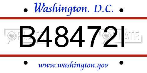 B48472I District Of Columbia License Plate