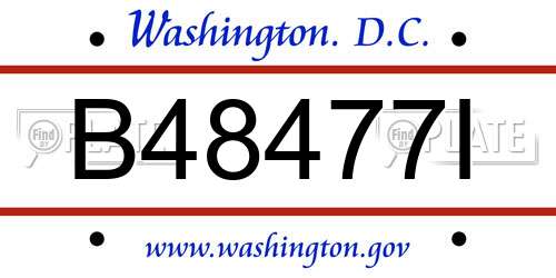 B48477I District Of Columbia License Plate