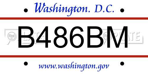 B486BM District Of Columbia License Plate