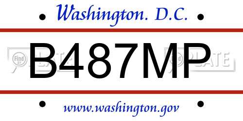 B487MP District Of Columbia License Plate