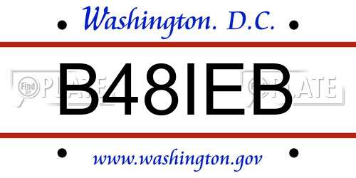 B48IEB District Of Columbia License Plate