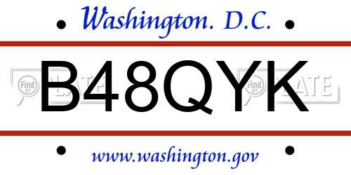 B48QYK District Of Columbia License Plate