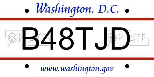 B48TJD District Of Columbia License Plate