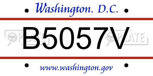 B5057V District Of Columbia License Plate