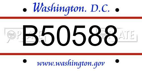 B50588 District Of Columbia License Plate