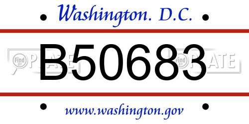 B50683 District Of Columbia License Plate
