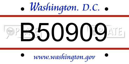 B50909 District Of Columbia License Plate