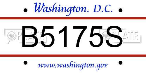 B5175S District Of Columbia License Plate