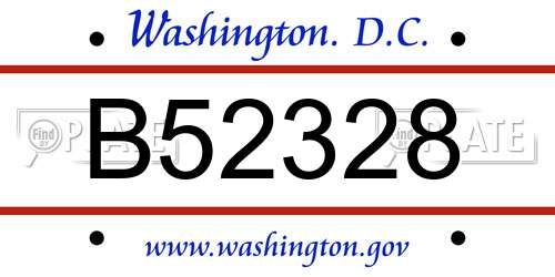 B52328 District Of Columbia License Plate