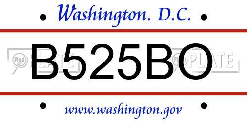B525BO District Of Columbia License Plate