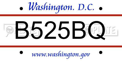 B525BQ District Of Columbia License Plate