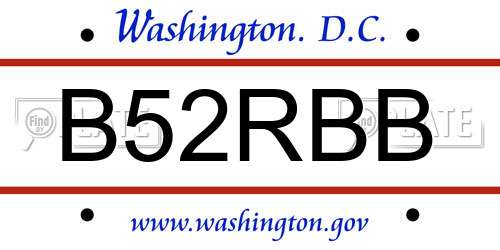B52RBB District Of Columbia License Plate