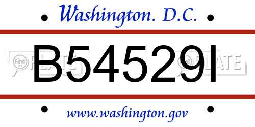 B54529I District Of Columbia License Plate