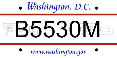 B5530M District Of Columbia License Plate