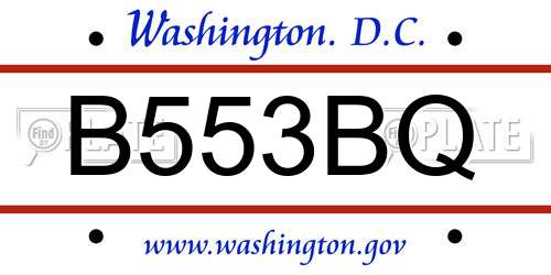 B553BQ District Of Columbia License Plate