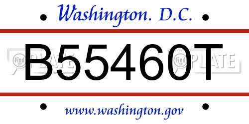 B55460T District Of Columbia License Plate