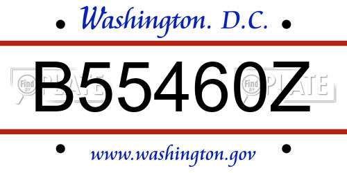 B55460Z District Of Columbia License Plate