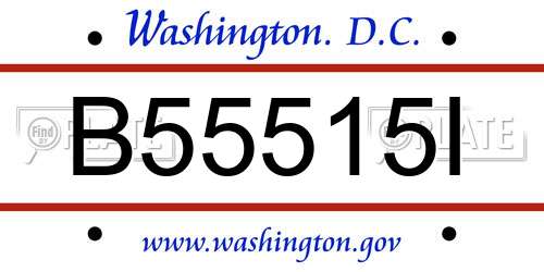 B55515I District Of Columbia License Plate