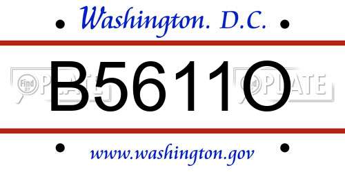 B5611O District Of Columbia License Plate