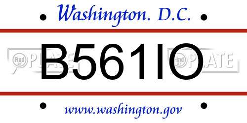 B561IO District Of Columbia License Plate