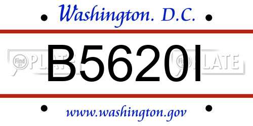 B5620I District Of Columbia License Plate