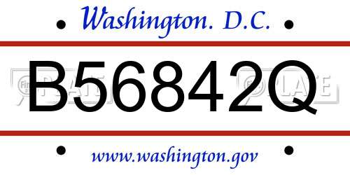 B56842Q District Of Columbia License Plate