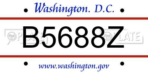 B5688Z District Of Columbia License Plate