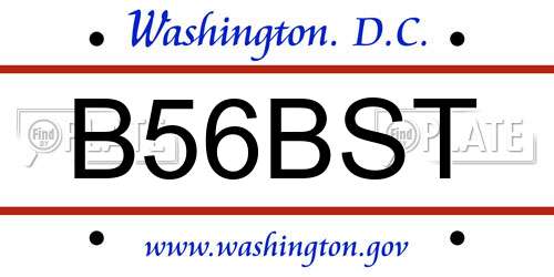 B56BST District Of Columbia License Plate