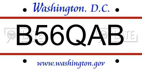 B56QAB District Of Columbia License Plate