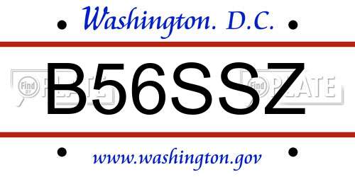B56SSZ District Of Columbia License Plate