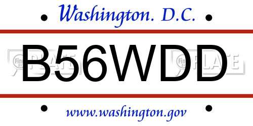 B56WDD District Of Columbia License Plate