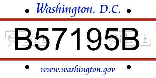 B57195B District Of Columbia License Plate