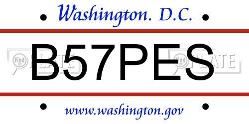B57PES District Of Columbia License Plate