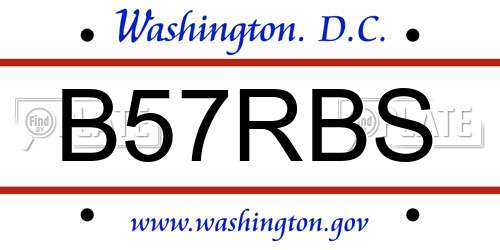 B57RBS District Of Columbia License Plate