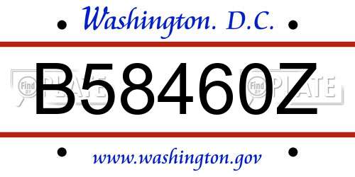 B58460Z District Of Columbia License Plate