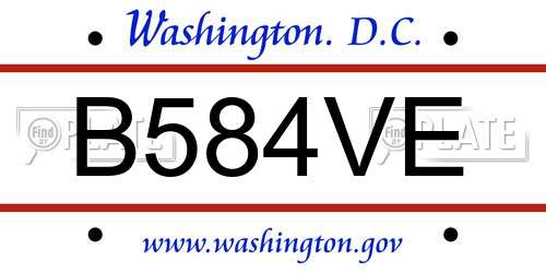 B584VE District Of Columbia License Plate