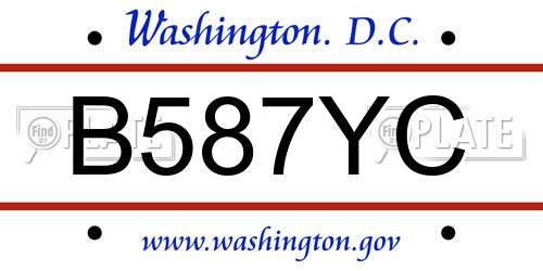 B587YC District Of Columbia License Plate