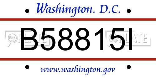 B58815I District Of Columbia License Plate