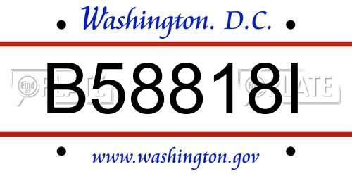 B58818I District Of Columbia License Plate