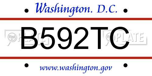 B592TC District Of Columbia License Plate