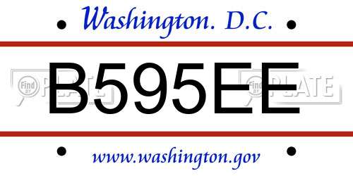 B595EE District Of Columbia License Plate