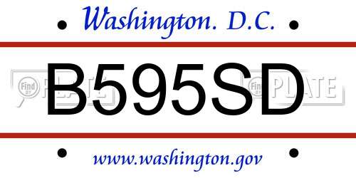 B595SD District Of Columbia License Plate